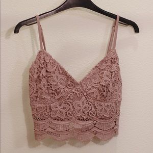 LA Hearts lace crop top